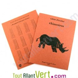 Cahier �colier recycl� A5, 48 p Rhinoc�ros