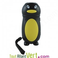 Pingouin Lampe torche � dynamo, jouet enfant