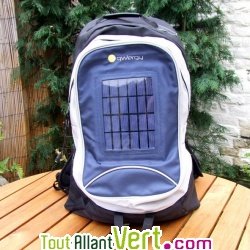 Sac � dos solaire 30 litres Bleu panneau 2.4W + Batterie Lithium-Ion