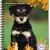Cahier de textes scolaire recycl� � spirale Forever 70g 148p Chiot noir