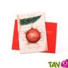 Carte de voeux boule de No�l 100% recycl�e + enveloppe
