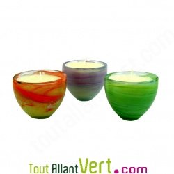Bougie parfum�e 100% bio + verre recycl�