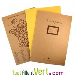 Cahier recycl� A4 grands carreaux 48 pages �colier carte de France