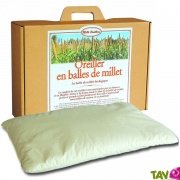 Oreiller en balles de millet bio et coton biologique, Mille Oreillers