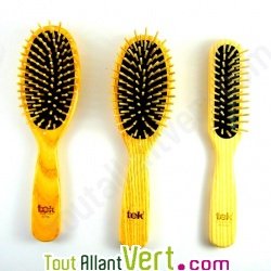 Brosse cheveux en bois FSC Tek, picots en bois