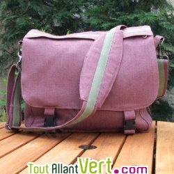 Sac � bandouli�re urbain Besace Deluxe, chanvre biologique, 37x30x18cm, marron