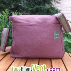 Sac � bandouli�re urbain Besace Deluxe, chanvre biologique, 37x30x18cm, marron