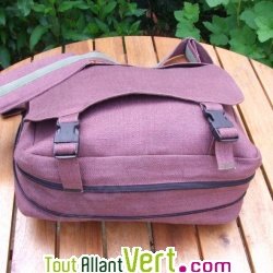Sac � bandouli�re urbain Besace Deluxe, chanvre biologique, 37x30x18cm, marron