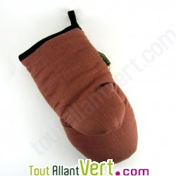 Gant de cuisine, chanvre biologique, 15x25,5 cm, marron