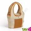 Sac � main chanvre biologique, 30x25cm naturel et orange