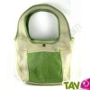 Sac � main chanvre biologique, 30x25cm naturel et vert