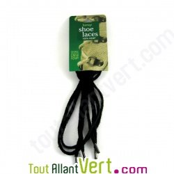 Lacets de chaussures, chanvre et lin, 90 cm, noir