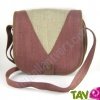 Sac � main, chanvre bio, 24x27x16cm, marron