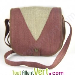 Sac � main, chanvre bio, 24x27x16cm, marron