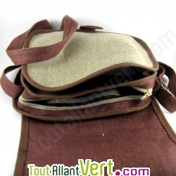 Sac � main, chanvre bio, 24x27x16cm, marron