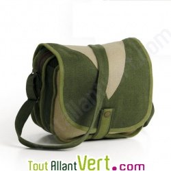 Sac � main, chanvre bio, 24x27x16cm, vert