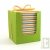 Bloc cube olive papier recycl� 250 feuilles multi-couleur, 11 cm