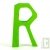 Lettre R de couleur en bois pour pr�nom, H.7,5 cm
