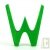 Lettre W de couleur en bois pour pr�nom, H.7,5 cm