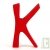 Lettre K de couleur en bois pour pr�nom, H.7,5 cm