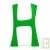 Lettre H de couleur en bois pour pr�nom, H.7,5 cm