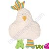 Poule laine vierge, coton bio et noyaux de cerise, 40 x 26 cm