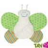 Hochet papillon en laine vierge et coton bio, 18 x 25 cm