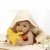 Sortie de bain pour b�b� avec doublure flanelle, coton bio