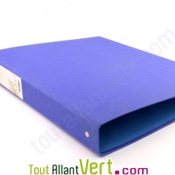 Classeur 4 anneaux carton recycl�, bleu fonc� Forever, dos 4 cm