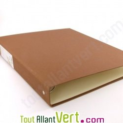Classeur 4 anneaux carton recycl�, chocolat, Forever, dos 4 cm