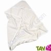 Sortie de bain coton bio, 100x100 cm et capuche, naturel