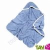 Sortie de bain coton bio, 100x100 cm et capuche, bleu
