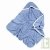Sortie de bain coton bio, 100x100 cm et capuche, bleu