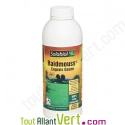Raidmouss, engrais gazon 1 litre, Solabiol