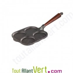 Po�le carr�e moule 4 blinis ronds en fonte naturelle �cologique Skeppshult