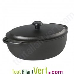Cocotte ovale 4 litres en fonte + couvercle �cologique Skeppshult