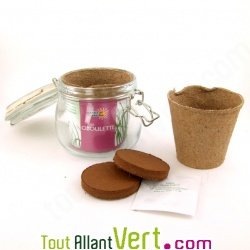Pot verre de culture + terreau et graine, 12 cm