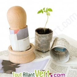 Fabrique � pot en bois FSC + graine Tomate cerise, 13 cm