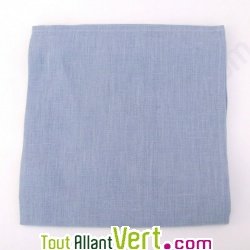 Serviettes de table bleues, chanvre, lot de 2, 45x45cm