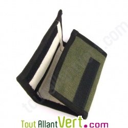 Portefeuille trois volets, chanvre biologique, 9x14cm, vert