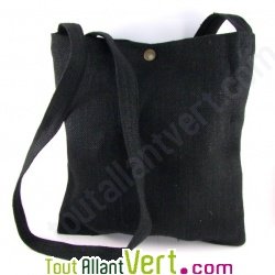 Sac � bandouliere Rainforest chanvre biologique, 30x27cm noir