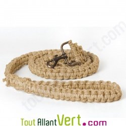 Laisse chien en chanvre biologique, naturel, 150 cm