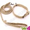 Laisse + collier chien en chanvre biologique, naturel