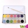Boite 12 peintures � l'eau couleurs naturelles + pinceau