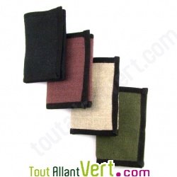 Portefeuille trois volets, chanvre biologique, 9x14cm