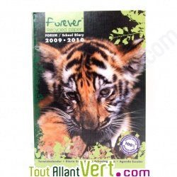 Agenda scolaire recycl� 2009-2010 Tigre du Bengale 1 jour par page 384 pages 12x17cm
