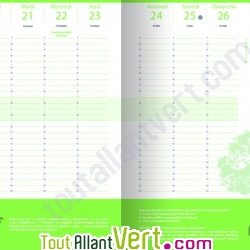 Agenda �cologique recycl� 2010 du D�veloppement Durable: sensibiliser utile! Le seul agenda �co-con�u 100% �colo!