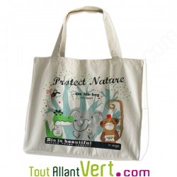 Grand sac cabas coton biologique by Virgo, 55x43 cm