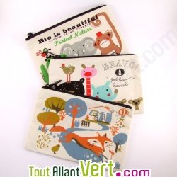 Trousse � crayons en coton biologique, 21 x 13 cm