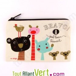 Trousse � crayons en coton biologique \"Bravo!\", 21 x 13 cm